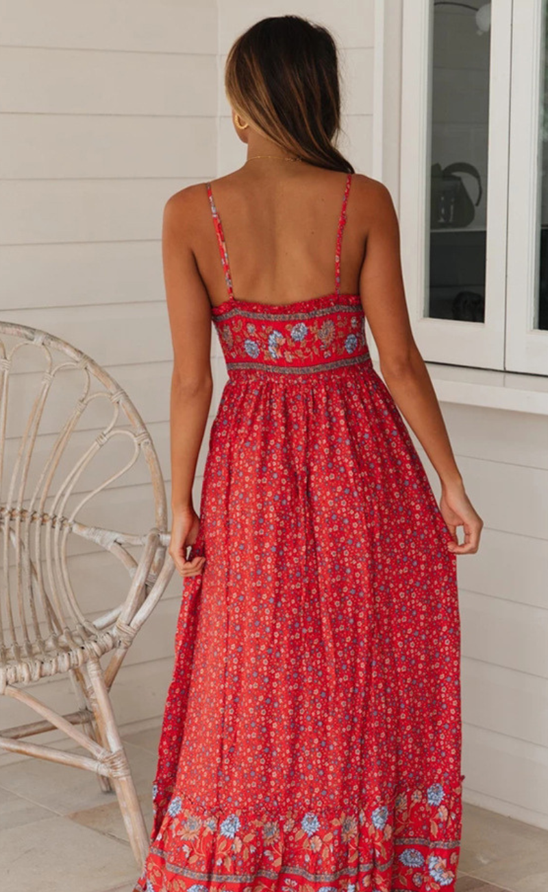 Kimberly® | Vestido Bohemio Con Tirantes