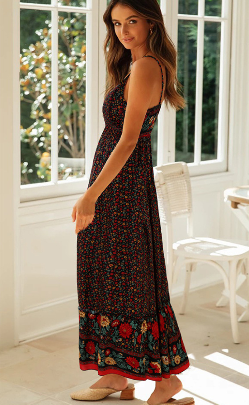 Kimberly® | Vestido Bohemio Con Tirantes