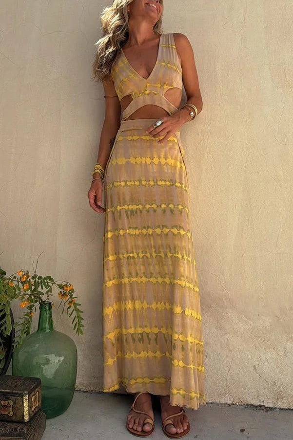 Abigail® | Vestido elástico con aberturas y efecto tie-dye