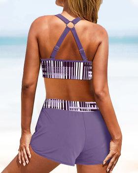Brany® | Bikini Con Braguita De Talle Alto Y Estampado De Rayas
