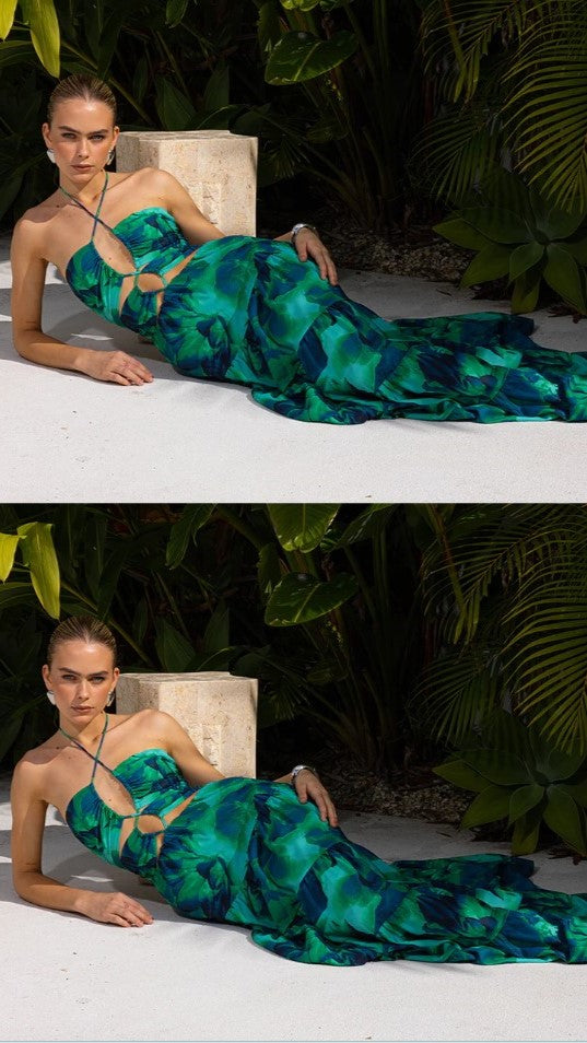 Calipso® | Vestido largo con cuello halter
