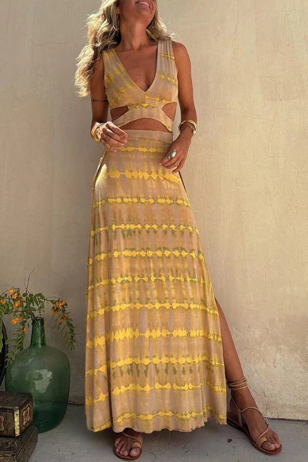 Abigail® | Vestido elástico con aberturas y efecto tie-dye