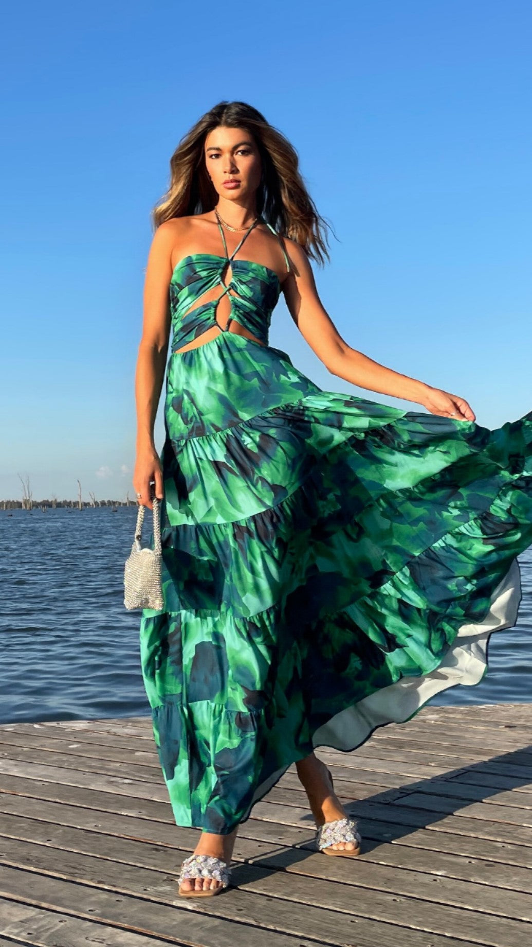 Calipso® | Vestido largo con cuello halter