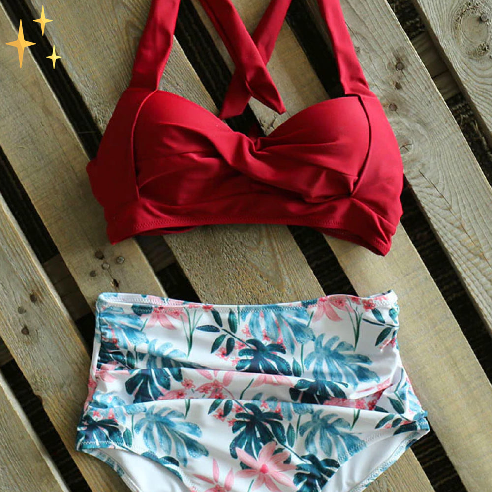 Branca® | Conjunto de bikini con parte inferior y superior de cintura alta para todas las formas y Tallas