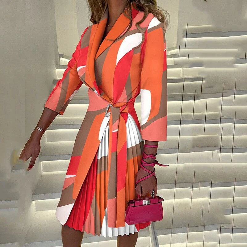 Araxie® | Vestido blazer elegante con cuello con muescas