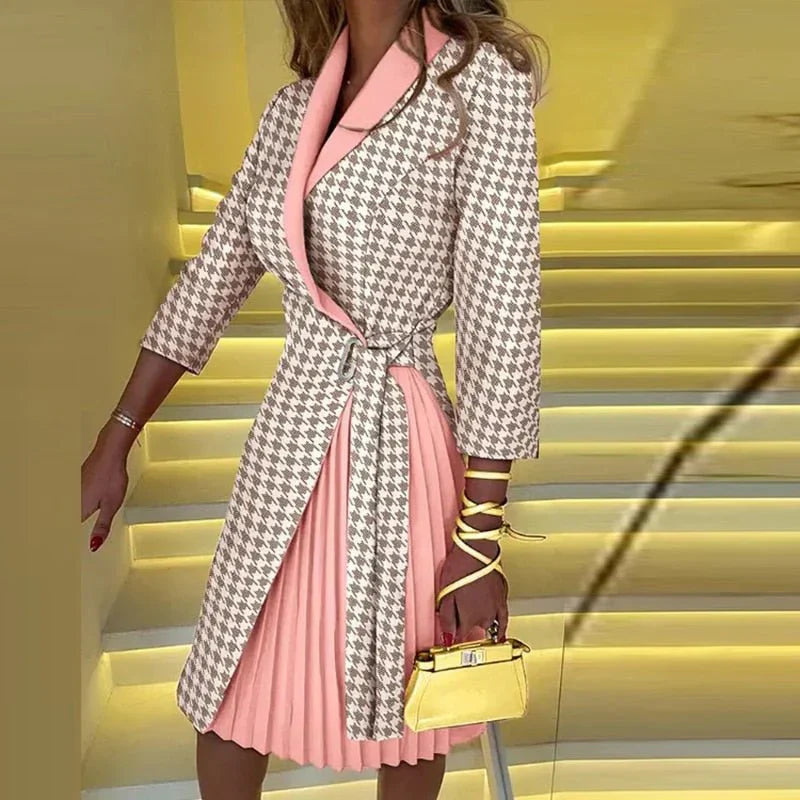 Araxie® | Vestido blazer elegante con cuello con muescas