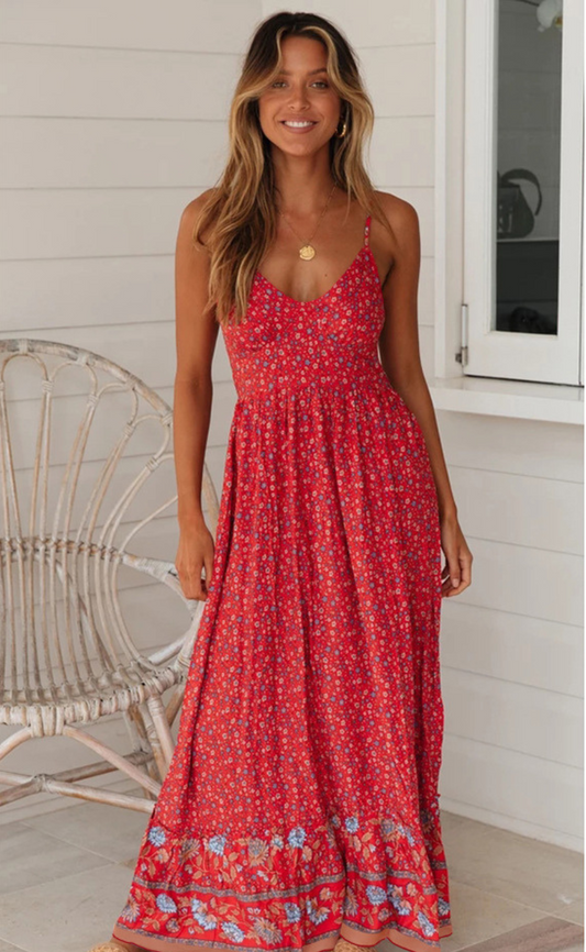 Kimberly® | Vestido Bohemio Con Tirantes