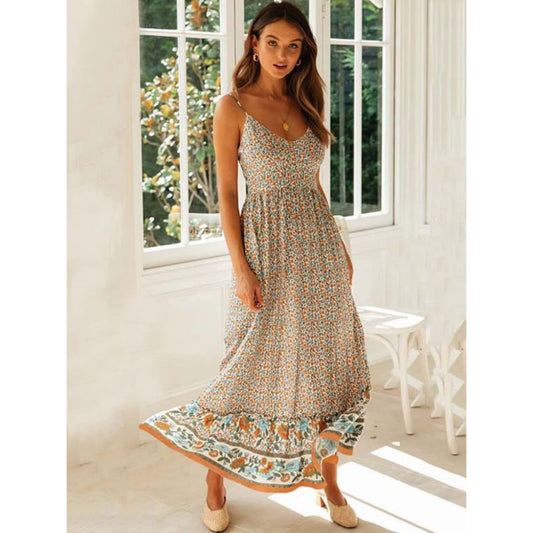 Adelaida® | Vestido largo con cuello en V para mujer