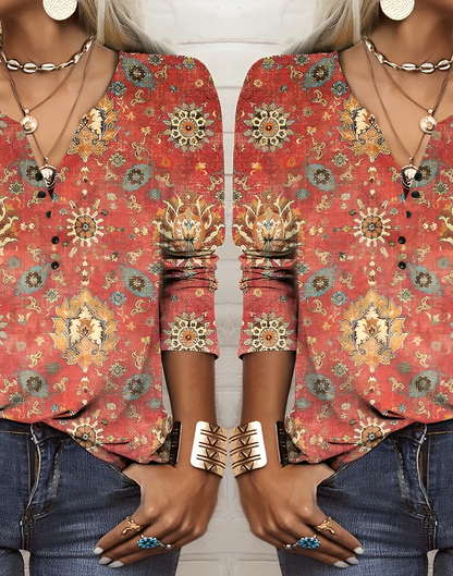 Abigail® | Blusa estampada estilo étnico