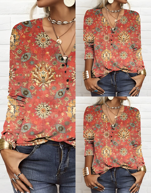Abigail® | Blusa estampada estilo étnico