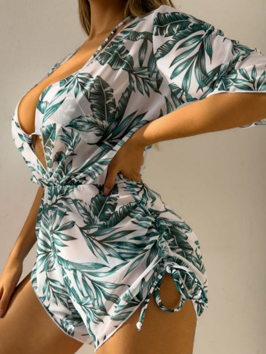 Braylee® | Bikini sexy de tres piezas con estampado tropical