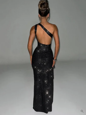 Anfisa® | Elegante vestido de cóctel con ribete de perlas y escote en la espalda