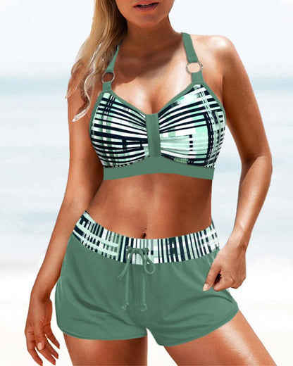 Brany® | Bikini Con Braguita De Talle Alto Y Estampado De Rayas