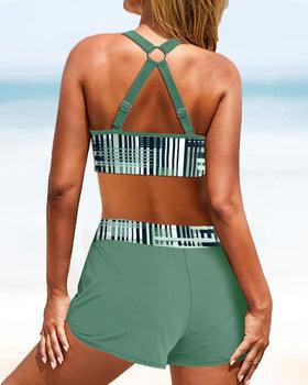 Brany® | Bikini Con Braguita De Talle Alto Y Estampado De Rayas