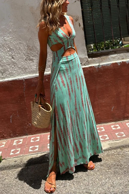 Abigail® | Vestido elástico con aberturas y efecto tie-dye