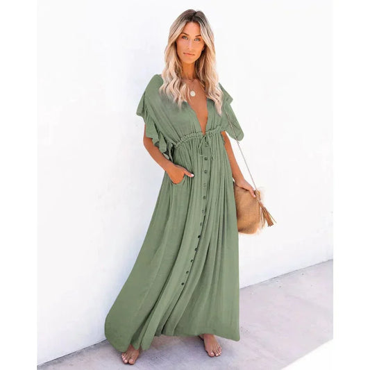 Adair® | Vestido largo de playa Ibiza verde